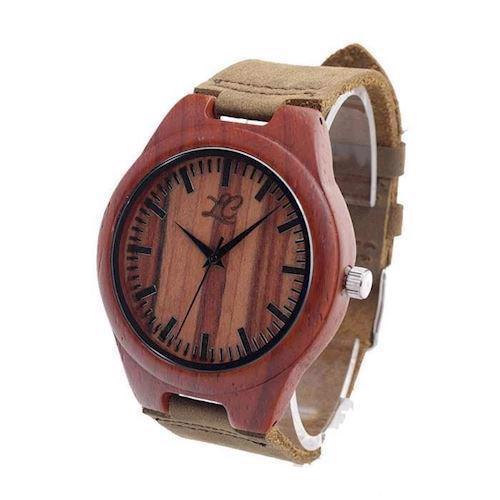 Image of La Capia 100% natur Rosewood træ Citizen quartz Herre ur, model California